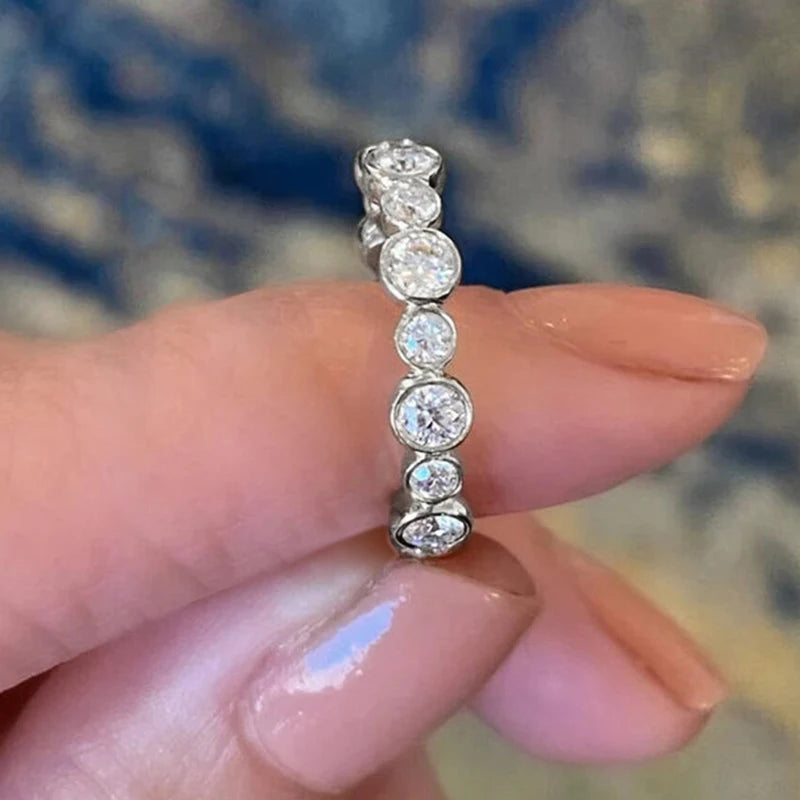 Huitan Round Cubic Zirconia Ring –