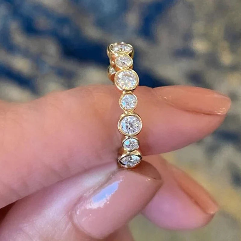 Huitan Round Cubic Zirconia Ring –