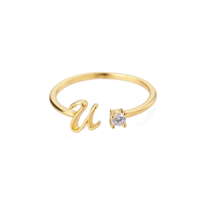 A-Z Initial Adjustable Ring
