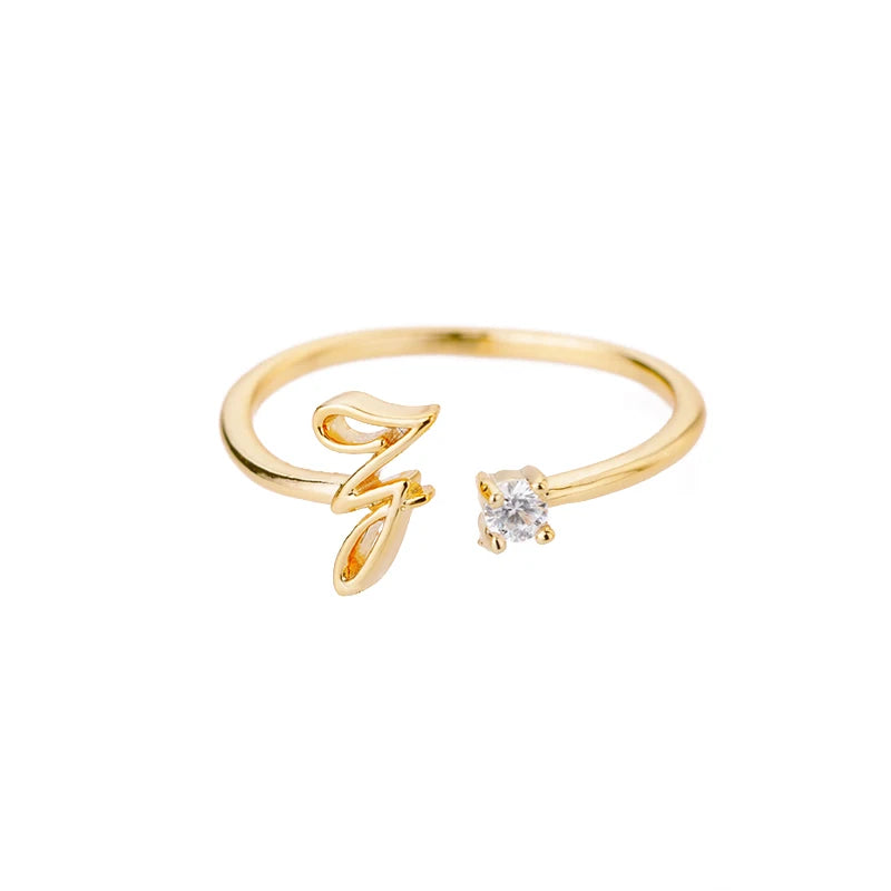 A-Z Initial Adjustable Ring