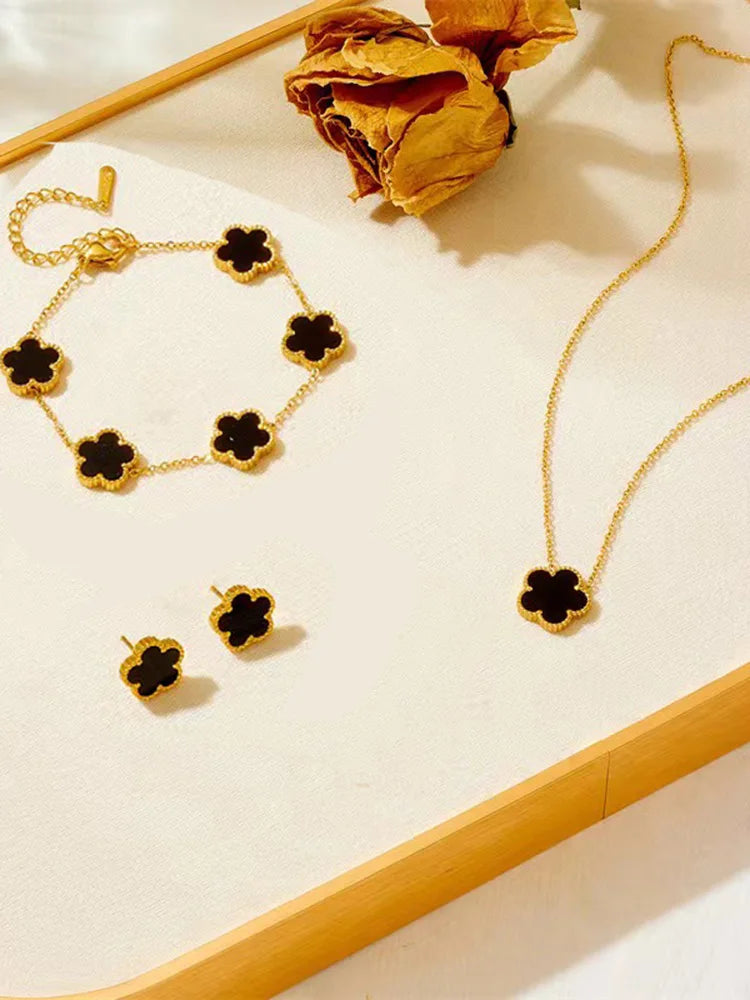 Plum Blossom Necklace, Bracelet & Earrings Set