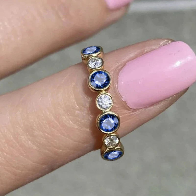 Huitan Round Cubic Zirconia Ring –