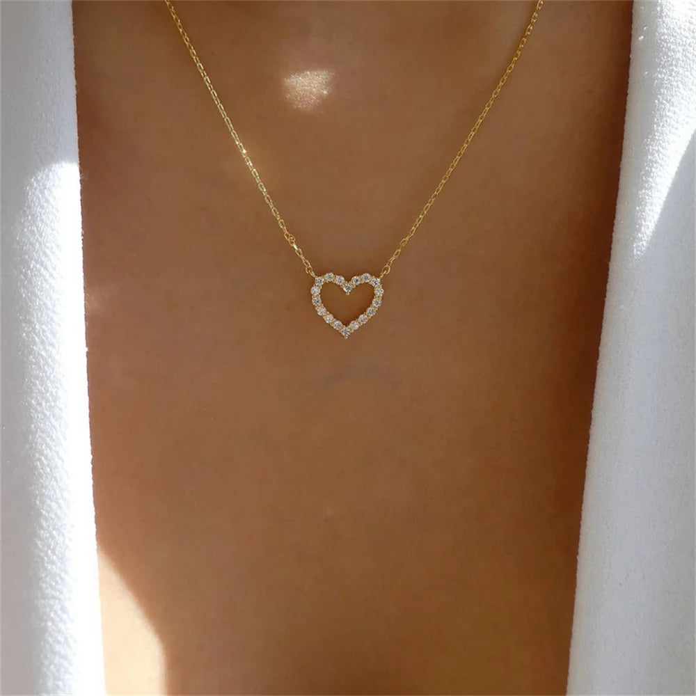 Hollow Love Pendant Necklace