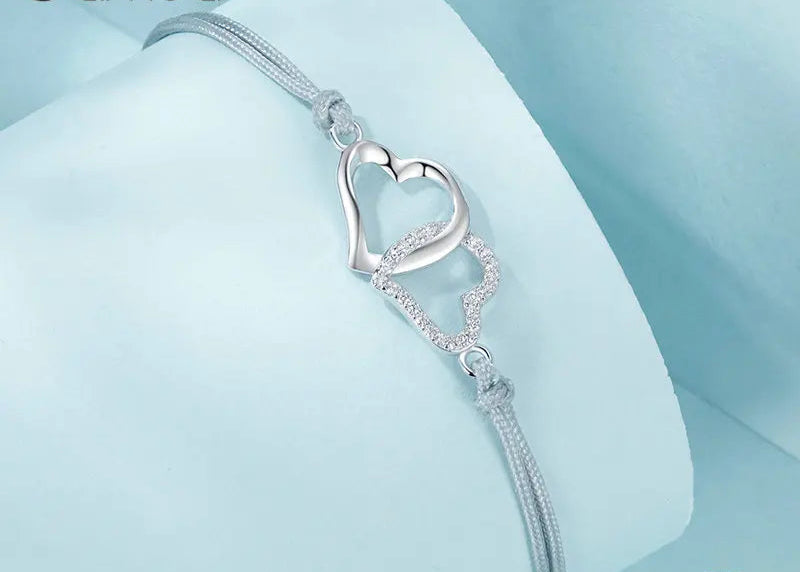 Heart to Heart Silver Bracelet