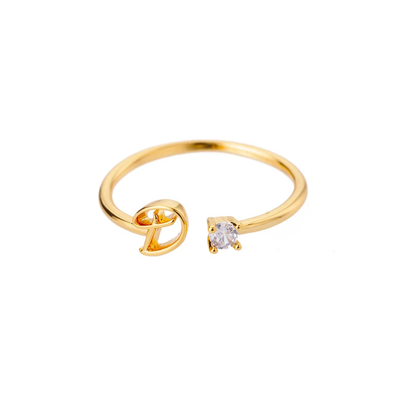A-Z Initial Adjustable Ring
